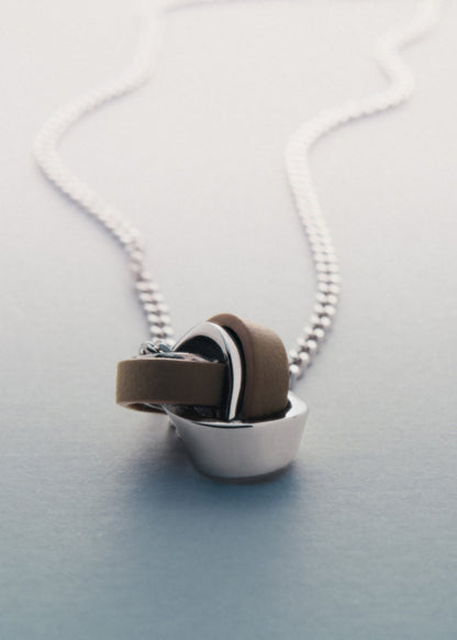 Collier Ormé - Argentée Cuir Taupe