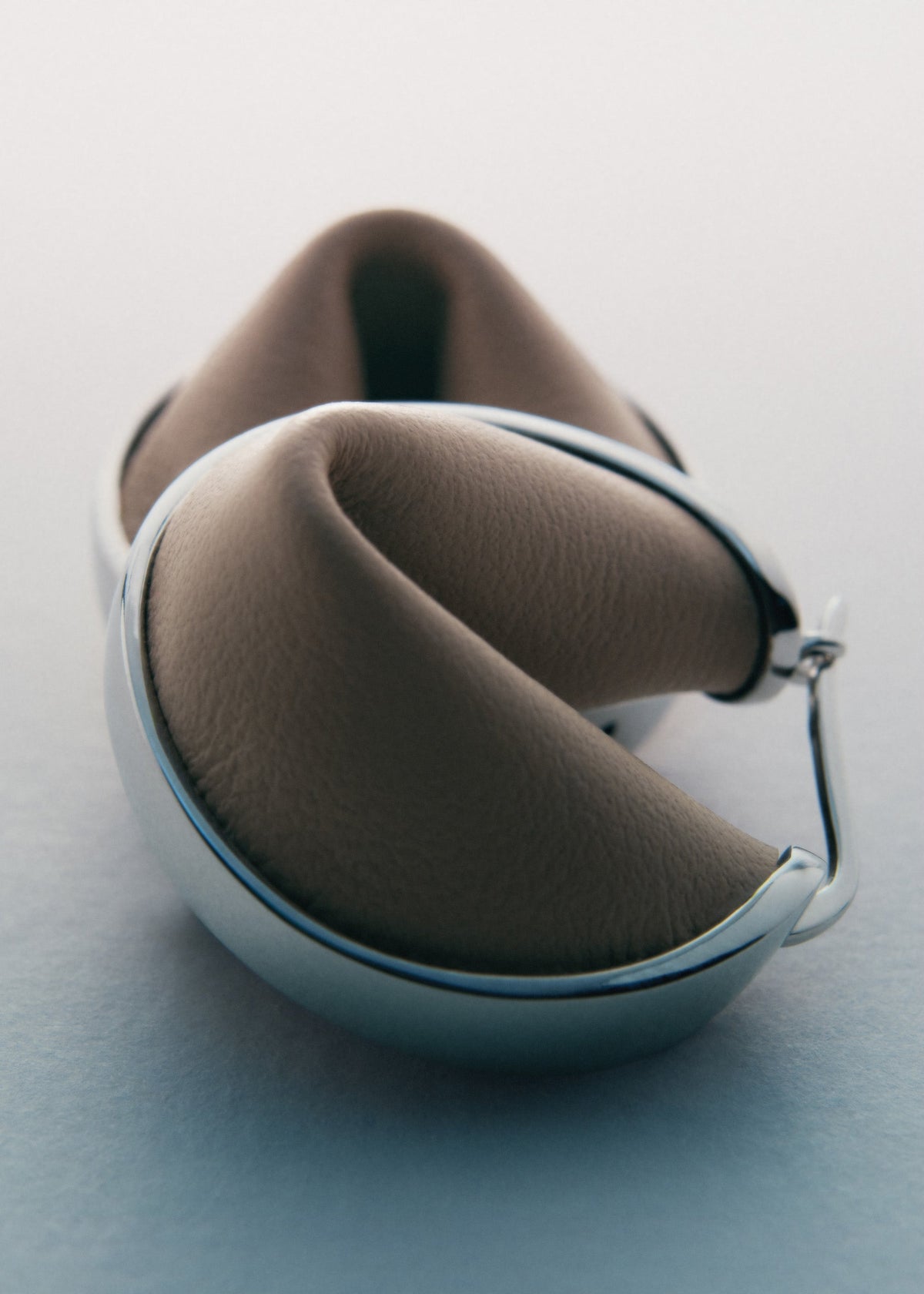 Créoles Ormé - Argentée Cuir Taupe