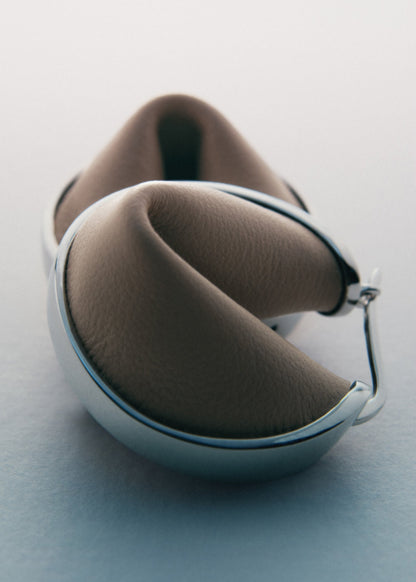 Créoles Ormé - Argentée Cuir Taupe