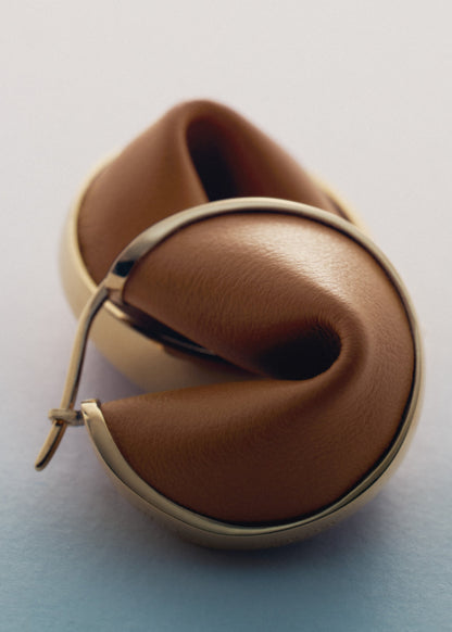 Créoles Ormé - Dorée Cuir Camel