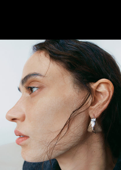 Créoles Ormé - Argentée Cuir Taupe