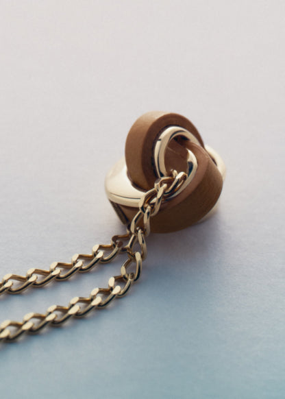 Collier Ormé - Dorée Cuir Camel
