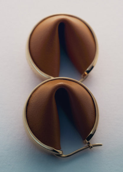 Créoles Ormé - Dorée Cuir Camel