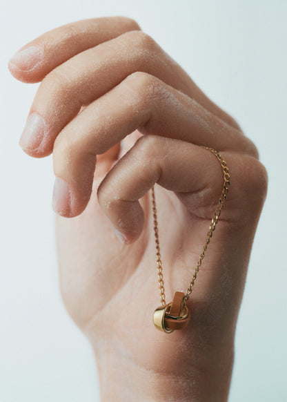 Collier Ormé - Dorée Cuir Camel