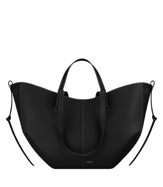 Cyme - Noir Grainé Coutures Écrues